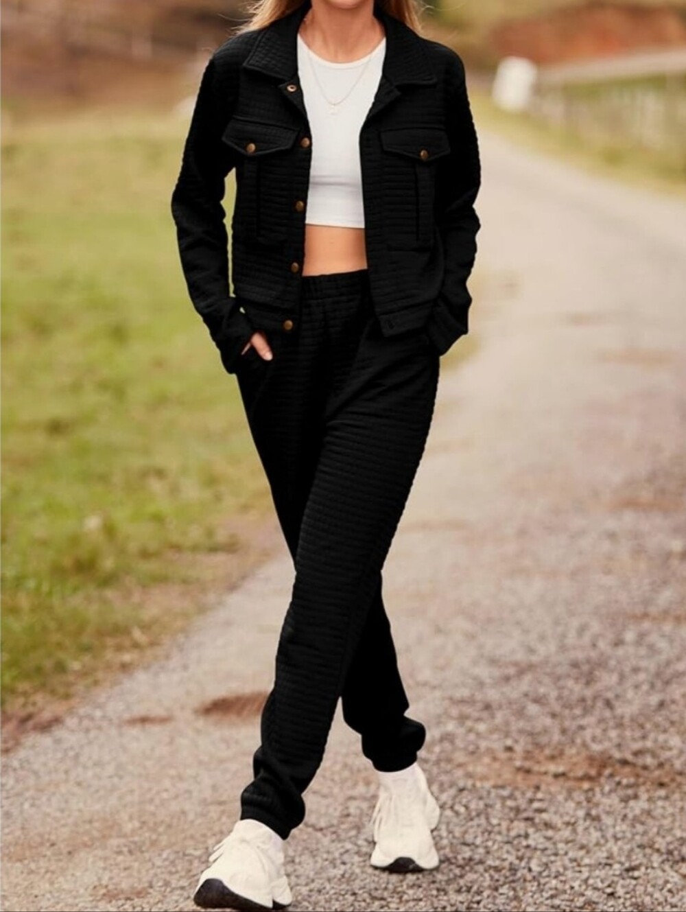 2pcs Stylish Jacket And Pants Jogger Set Casual Sweatpants Outfit Set